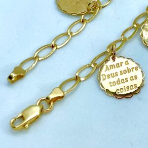 Pulseira  Dez Mandamentos em Ouro 18k