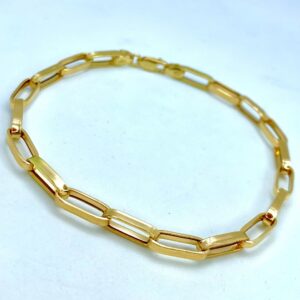 Pulseira Masculina em Ouro 18k c/Elos Ovais