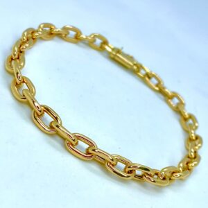 Pulseira Masculina em Ouro 18k c/Elos Cadeado