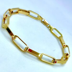 Pulseira Masculina em Ouro 18k c/Elos Ovais