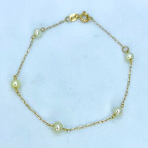 Pulseira em Ouro 18k C/Perólas