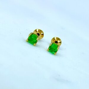 Par de Brincos Colors em Ouro 18k c/Zircônia Verde