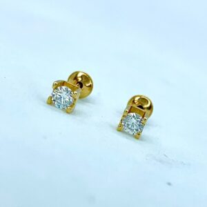 Par de Brincos Colors em Ouro 18k c/Zircônia Branca