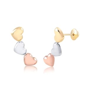 Par de Brincos Love em 3 Ouro 18k