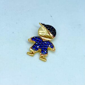 Pingente Menino em Ouro 18k c/Zircônias