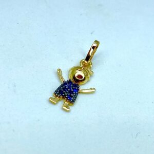 Pingente Menino em Ouro 18k c/Zircônias