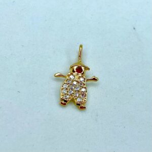 Pingente Menino em Ouro 18k c/Zircônias