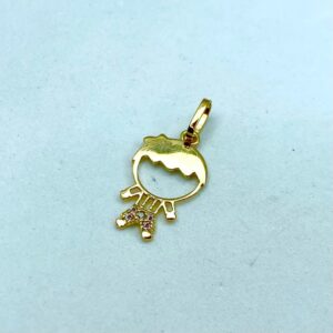 Pingente Menino em Ouro 18k c/Zircônias