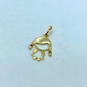 Pingente Menina em Ouro 18k c/ Zircônias