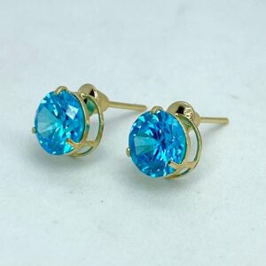 Par de Brincos Colors em Ouro 18k c/Zircônia