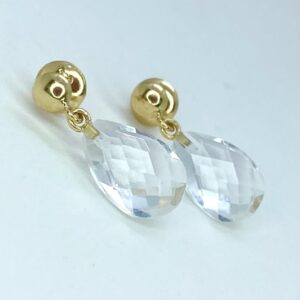 Par de Brincos em Ouro 18k c/Cristal