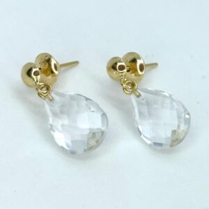 Par de Brincos em Ouro 18k c/Cristal