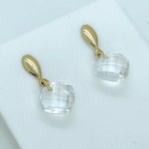 Par de Brincos Love em Ouro 18k c/Cristal