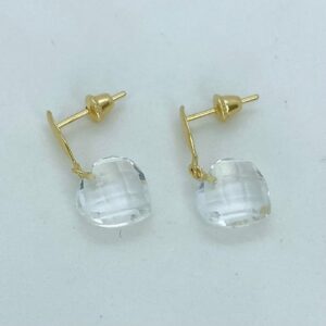 Par de Brincos Love em Ouro 18k c/Cristal