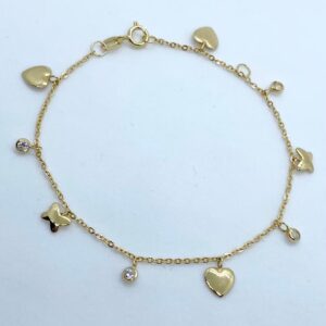 Pulseira Love em Ouro 18k c/Pingentes