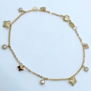 Pulseira Pets em Ouro 18k c/Pingentes