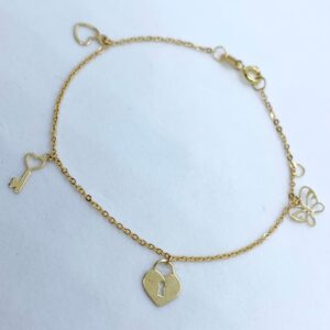 Pulseira em Ouro 18k c/Pingentes