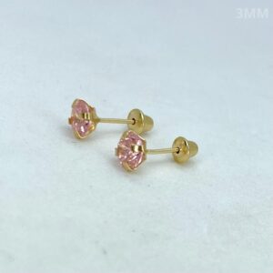 Par de Brincos em Ouro 18k c/Zircônias 3MM