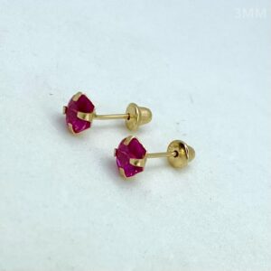 Par de Brincos em Ouro 18k c/Zircônias 3MM