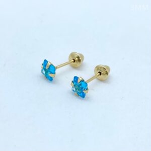 Par de Brincos em Ouro 18k c/Zircônias 3MM