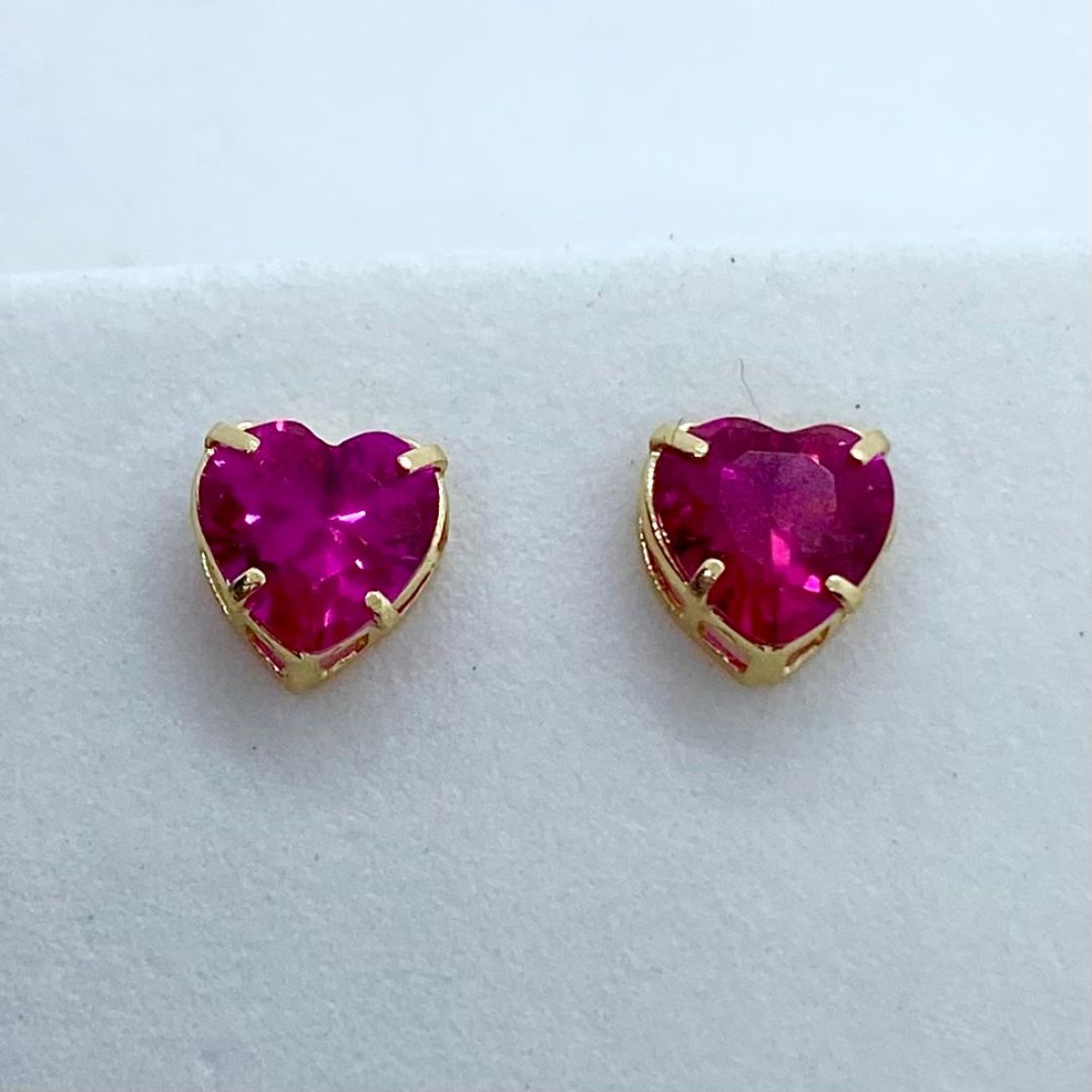 Par de Brincos Love em Ouro 18k c/Zircônias