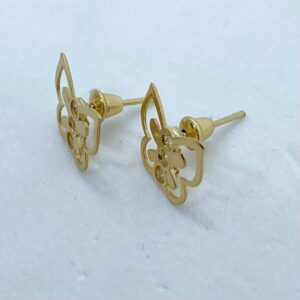 Par de Brincos Butterfly em Ouro 18k c/Zircônias