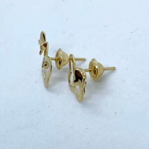 Par de Brincos Butterfly em Ouro 18k c/Zircônias