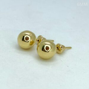 Par de Brincos Esferas em Ouro 18k - 6MM