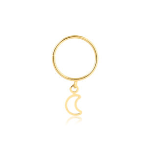 Brinco Piercing c\ Pingente de Lua Ouro 18k