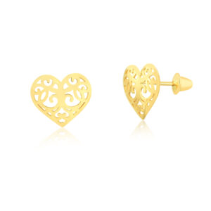 Par de Brincos Love em Ouro 18k