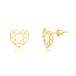 Par de Brincos Love em Ouro 18k