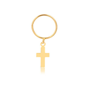 Brinco Piercing c\ Pingente de Crucifixo em Ouro 18k