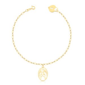 Pulseira c\ Pingente Religioso em Ouro 18k