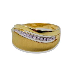 Anel Waves em Ouro Amarelo 18k c/Diamantes