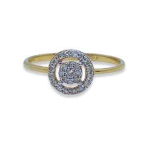 Anel Circle em Ouro Amarelo 18k c/Diamantes