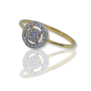 Anel Circle em Ouro Amarelo 18k c/Diamantes