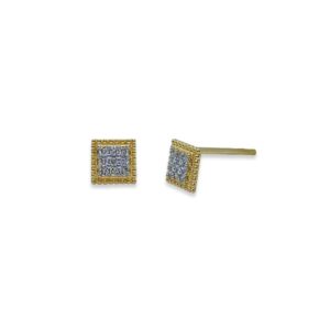 Brincos Square em Ouro Amarelo 18k c/Diamantes