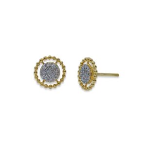 Brincos Circle em Ouro Amarelo 18k c/Diamantes