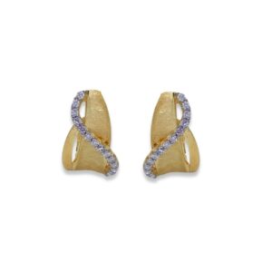 Brincos Waves em Ouro Amarelo 18k c/Diamantes