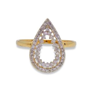 Anel Gota em Ouro Amarelo 18k c/Diamantes