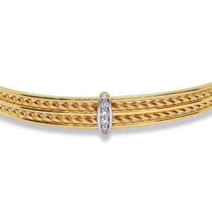 Bracelete Aro em Ouro Amarelo 18k c/Diamantes