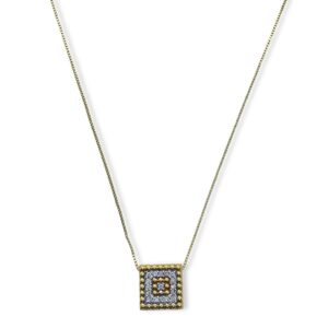 Colar Square em Ouro Amarelo 18k c/Diamantes