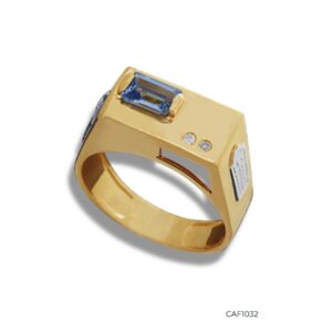 Anel de Formatura em Ouro 18k c/Zircônias - CAF1032