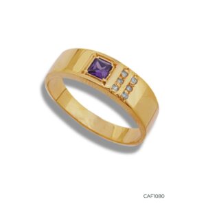 Anel de Formatura em Ouro 18k c/Zircônias - CAF1080